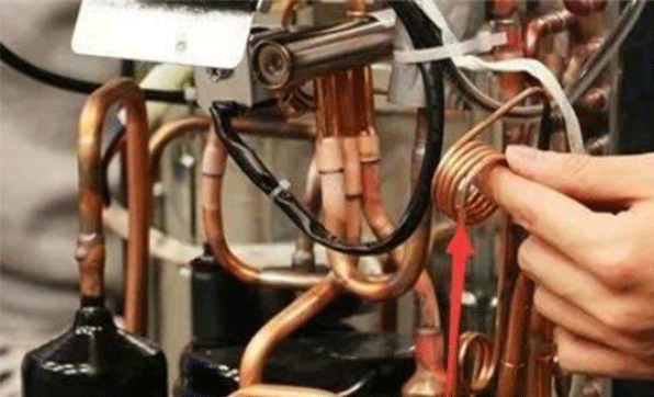 the location of the AC unit capillary tube